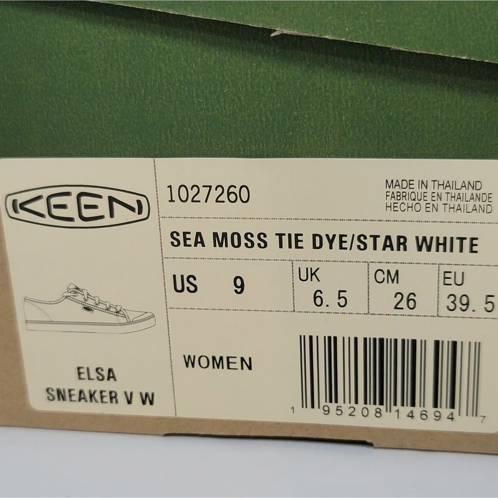 Keen Elsa V Sneakers Tie Dye Star White Canvas Womens 9 Shoes Blue Green Laces - Picture 14 of 16